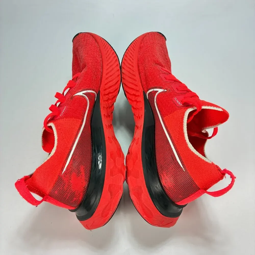 Nike React Infinity Run Flyknit Bright Crimson Shoes CD4371-600 Men's Size 10.5